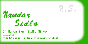 nandor sidlo business card